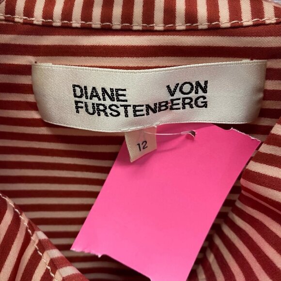 Diane Von Furstenberg Pink & Red Striped Button Up - Picture 3 of 3